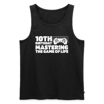 Gaming 10e anniversaire 10 ans Gamer - Débardeur bio Premium Homme - noir - Devant - Michal (187cm)
