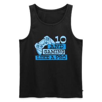 Gaming 10e anniversaire 10 ans Gamer - Débardeur bio Premium Homme - noir - Devant - Michal (187cm)