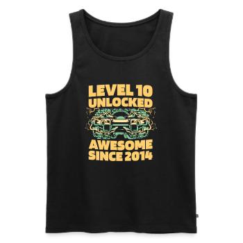 Gaming 10e anniversaire 10 ans Gamer - Débardeur bio Premium Homme - noir - Devant - Michal (187cm)