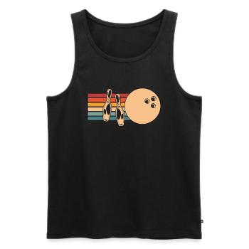 Bowling Bowlen Bowler - Männer Premium Bio Tank Top - Schwarz - Vorne - AI Model Male 178 light (178cm)