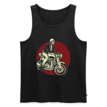 Motorrad Biker Motorbike Skull Motorcycle - Männer Premium Bio Tank Top - Schwarz - Vorne - Michal (187cm)