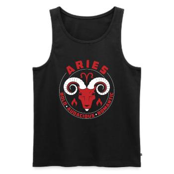 Aries Zodiac Signs Features - Men's Premium Organic Tank Top - black - Front - AI Model Male 178 light (178cm)