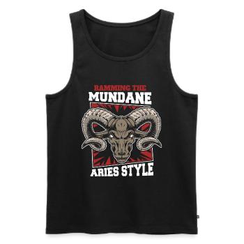 Widder - Männer Premium Bio Tank Top - Schwarz - Vorne - AI Model Male 178 light (178cm)