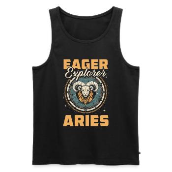 Widder Abenteuer - Männer Premium Bio Tank Top - Schwarz - Vorne - Michal (187cm)
