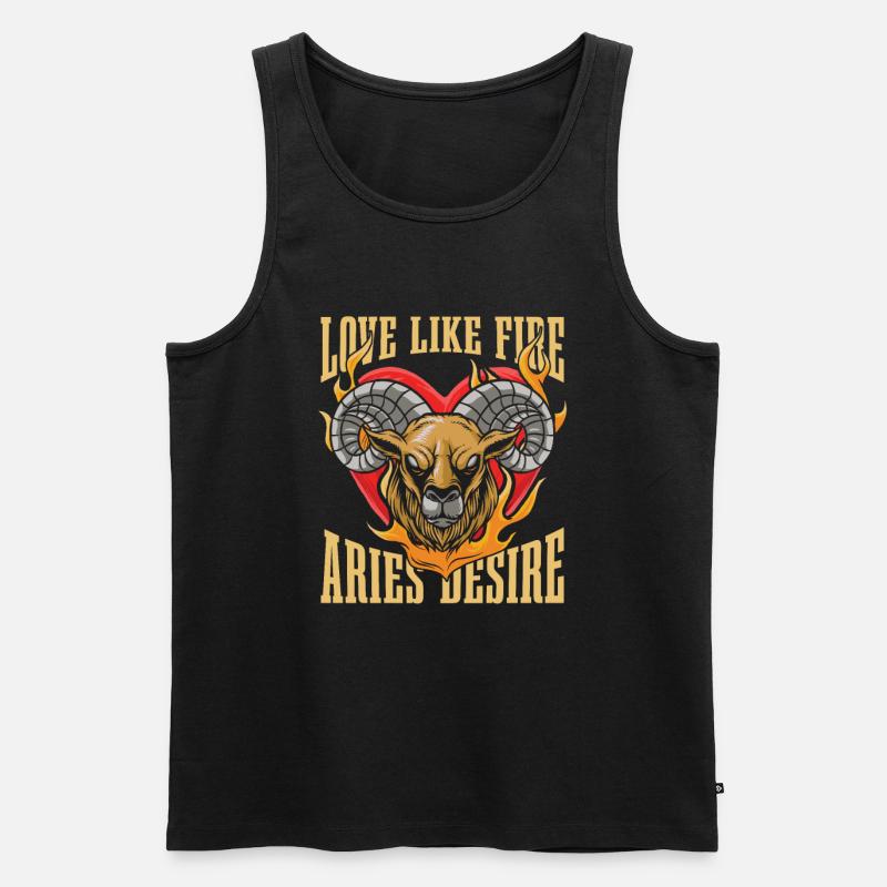 Widder Feuerliebe - Männer Premium Bio Tank Top - Schwarz