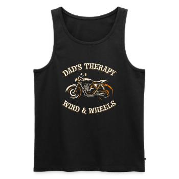Motorrad Biker Motorbike Motorcycle Dad - Männer Premium Bio Tank Top - Schwarz - Vorne - Michal (187cm)