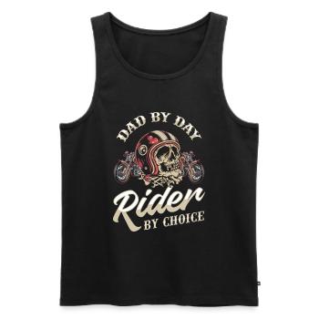 Motorrad Biker Motorbike Motorcycle Dad - Männer Premium Bio Tank Top - Schwarz - Vorne - Michal (187cm)