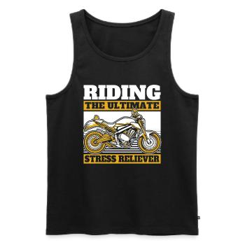 Motorrad Biker Motorbike Motorcycle Therapy - Männer Premium Bio Tank Top - Schwarz - Vorne - Michal (187cm)