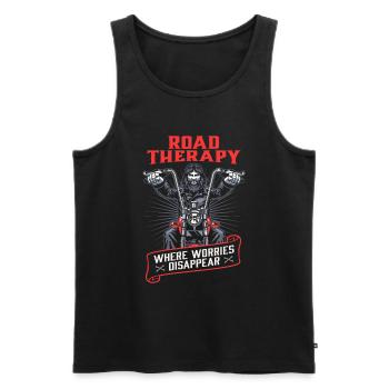 Motorrad Biker Motorbike Motorcycle Therapy - Men's Premium Organic Tank Top - black - Front - Michal (187cm)