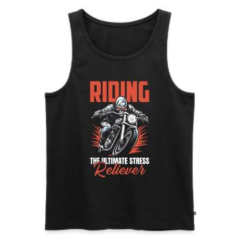 Motorrad Biker Motorbike Motorcycle Therapy - Men's Premium Organic Tank Top - black - Front - Michal (187cm)