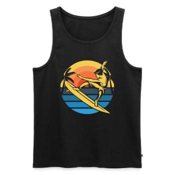 Surfer Surfen - Männer Premium Bio Tank Top - Schwarz - Vorne - Michal (187cm)