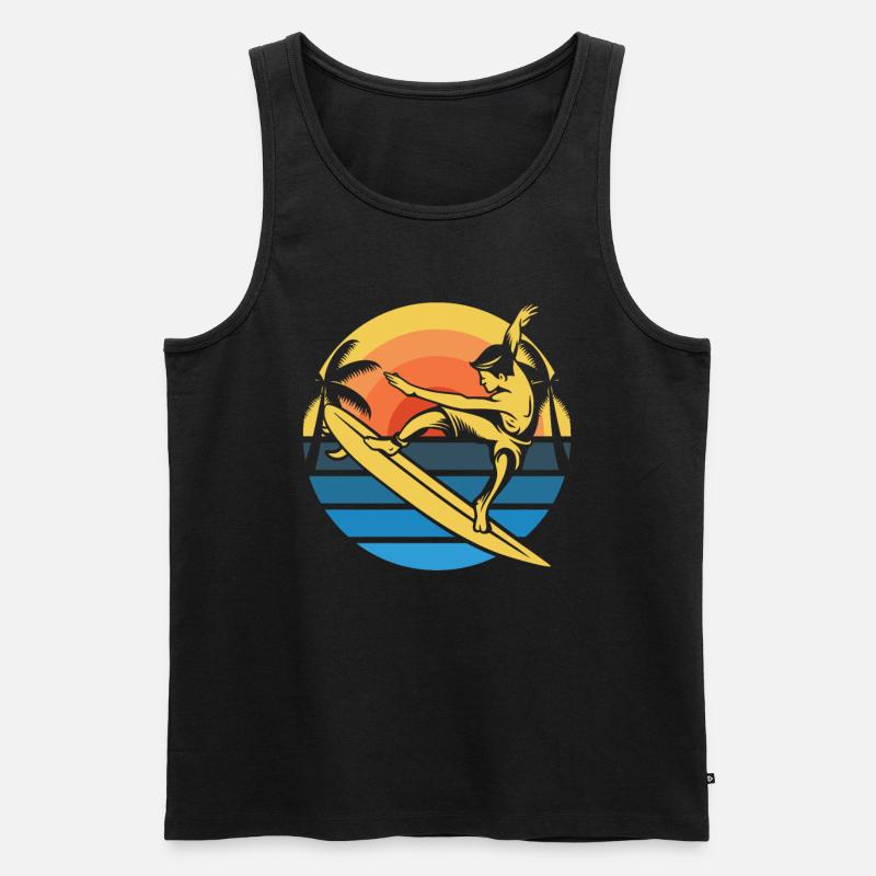 Surfer Surfen - Männer Premium Bio Tank Top - Schwarz