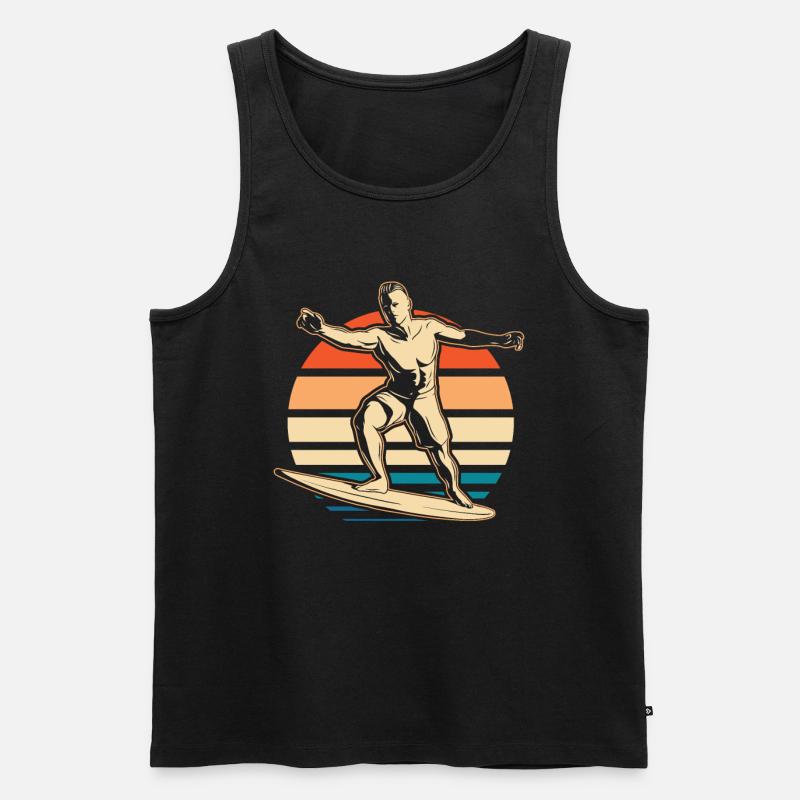 Surfer Surfen - Männer Premium Bio Tank Top - Schwarz
