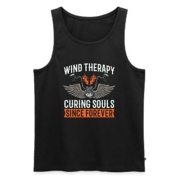 Motorrad Biker Motorbike Motorcycle Therapy - Men's Premium Organic Tank Top - black - Front - Michal (187cm)