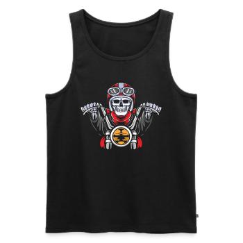 Motorrad Biker Motorbike Skull Motorcycle - Männer Premium Bio Tank Top - Schwarz - Vorne - Michal (187cm)