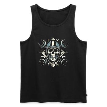 Motorrad Biker Motorbike Skull Motorcycle - Men's Premium Organic Tank Top - black - Front - Michal (187cm)