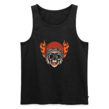 Motorrad Biker Motorbike Skull Motorcycle - Men's Premium Organic Tank Top - black - Front - Michal (187cm)