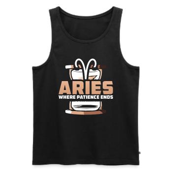 Widder Sternzeichen - Männer Premium Bio Tank Top - Schwarz - Vorne - AI Model Male 178 light (178cm)