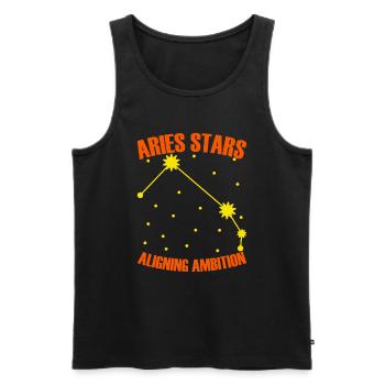 Widder Astrologie - Männer Premium Bio Tank Top - Schwarz - Vorne - AI Model Male 178 light (178cm)