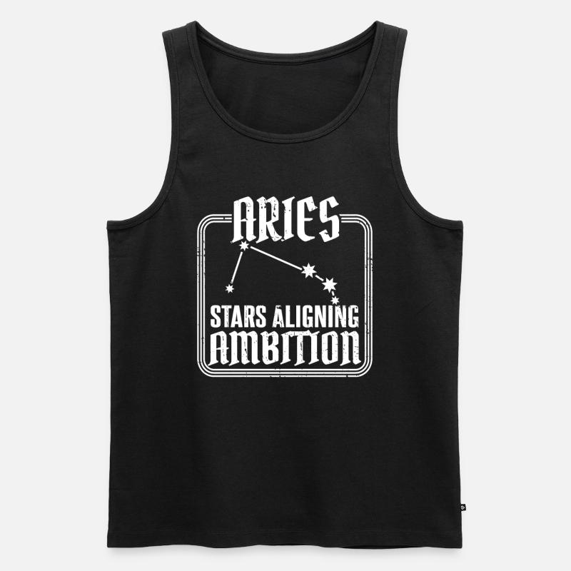 Widder Sternzeichen - Männer Premium Bio Tank Top - Schwarz