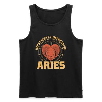 Widder Zeit Uhr - Männer Premium Bio Tank Top - Schwarz - Vorne - Michal (187cm)