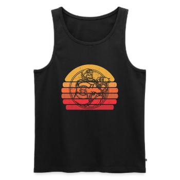 Motorrad Biker Motorbike Skull Motorcycle - Männer Premium Bio Tank Top - Schwarz - Vorne - Michal (187cm)
