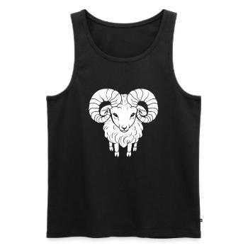 Bélier Kawaii - Débardeur bio Premium Homme - noir - Devant - Michal (187cm)