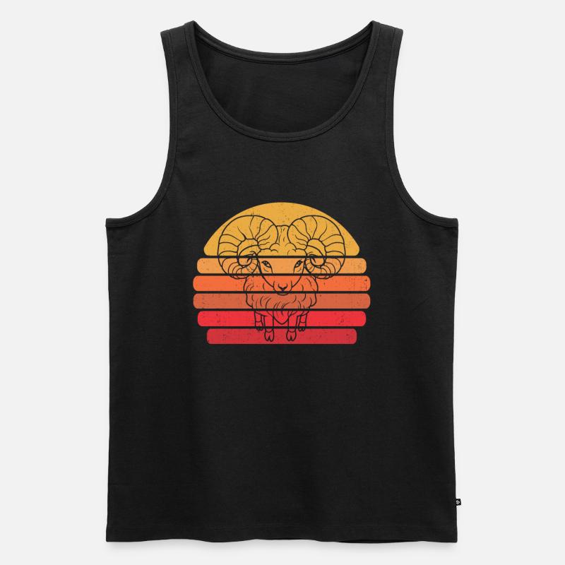 Widder Kawaii - Männer Premium Bio Tank Top - Schwarz