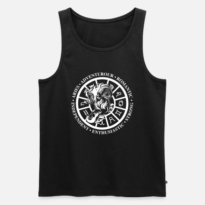 Widder Sternzeichenmerkmale - Männer Premium Bio Tank Top - Schwarz