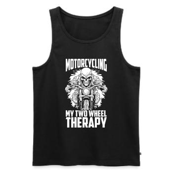 Motorrad Biker Motorbike Motorcycle Therapy - Männer Premium Bio Tank Top - Schwarz - Vorne - Michal (187cm)