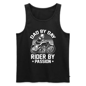 Motorrad Biker Motorbike Motorcycle Dad - Männer Premium Bio Tank Top - Schwarz - Vorne - Michal (187cm)