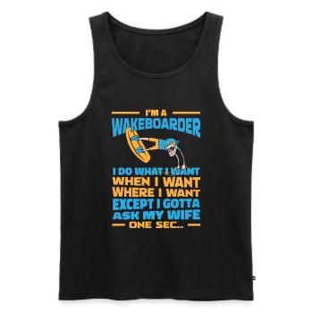 Wakeboard Wakeboarder - Débardeur bio Premium Homme - noir - Devant - AI Model Male 178 light (178cm)