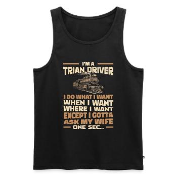 Train Driver Train Driver - Men's Premium Organic Tank Top - black - Front - Michal (187cm)