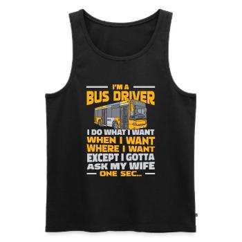Chauffeur de bus - Débardeur bio Premium Homme - noir - Devant - Michal (187cm)