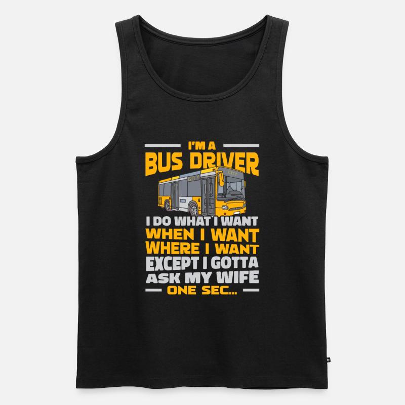Bus Busfahrer - Männer Premium Bio Tank Top - Schwarz