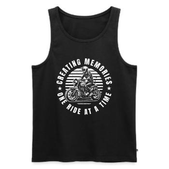 Motorrad Biker Motorbike Motorcycle Dad - Männer Premium Bio Tank Top - Schwarz - Vorne - Michal (187cm)