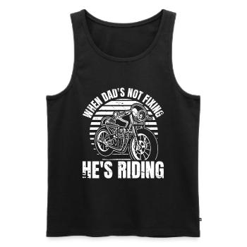 Motorrad Biker Motorbike Motorcycle Dad - Männer Premium Bio Tank Top - Schwarz - Vorne - Michal (187cm)