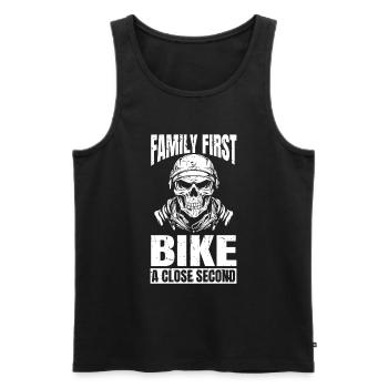 Motorrad Biker Motorbike Motorcycle Dad - Männer Premium Bio Tank Top - Schwarz - Vorne - Michal (187cm)