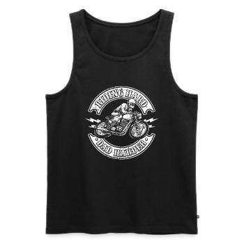 Motorrad Biker Motorbike Motorcycle Dad - Männer Premium Bio Tank Top - Schwarz - Vorne - Michal (187cm)