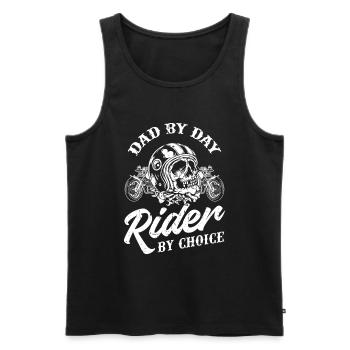 Motorrad Biker Motorbike Motorcycle Dad - Männer Premium Bio Tank Top - Schwarz - Vorne - Michal (187cm)