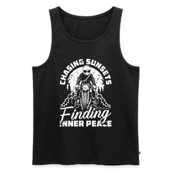 Motorrad Biker Motorbike Motorcycle Therapy - Männer Premium Bio Tank Top - Schwarz - Vorne - Michal (187cm)