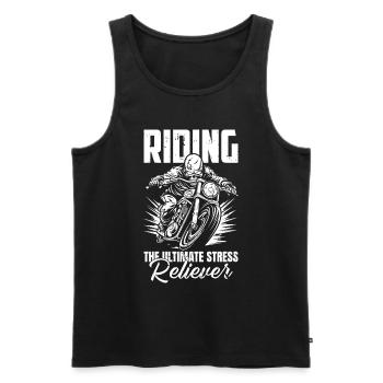 Motorrad Biker Motorbike Motorcycle Therapy - Männer Premium Bio Tank Top - Schwarz - Vorne - Michal (187cm)