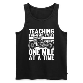 Motorrad Biker Motorbike Motorcycle Dad - Männer Premium Bio Tank Top - Schwarz - Vorne - Michal (187cm)