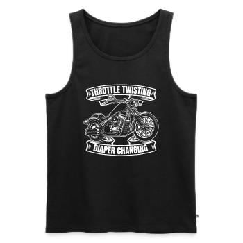 Motorrad Biker Motorbike Motorcycle Dad - Männer Premium Bio Tank Top - Schwarz - Vorne - Michal (187cm)