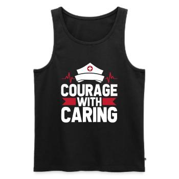 Nurse - Men's Premium Organic Tank Top - black - Front - Michal (187cm)