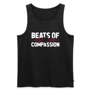 Krankenschwester EKG Herz - Männer Premium Bio Tank Top - Schwarz - Vorne - Michal (187cm)