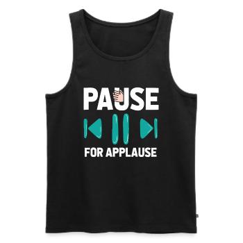 Gamer Gaming Game Pause - Men's Premium Organic Tank Top - black - Front - AI Model Male 178 light (178cm)
