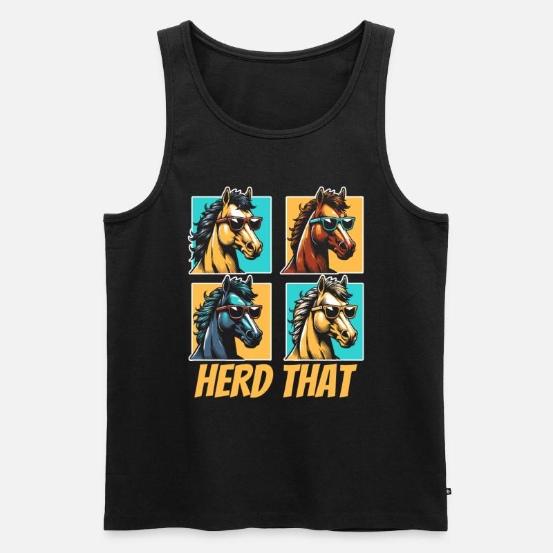 Pferd Reitsport - Männer Premium Bio Tank Top - Schwarz