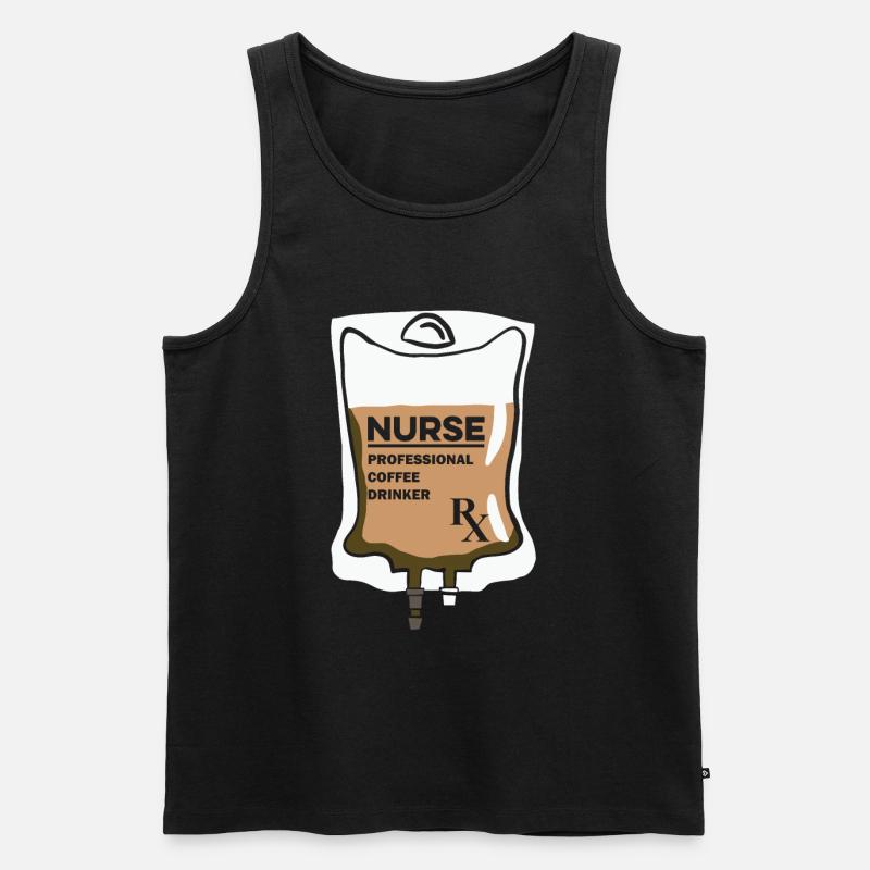 Krankenschwester Kaffee - Männer Premium Bio Tank Top - Schwarz