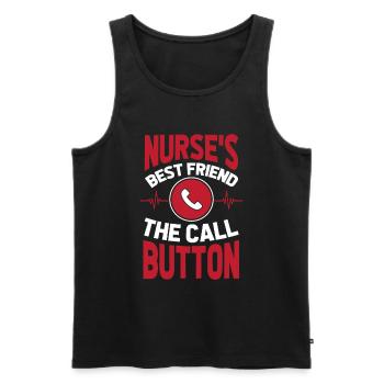 Nurse - Men's Premium Organic Tank Top - black - Front - Michal (187cm)